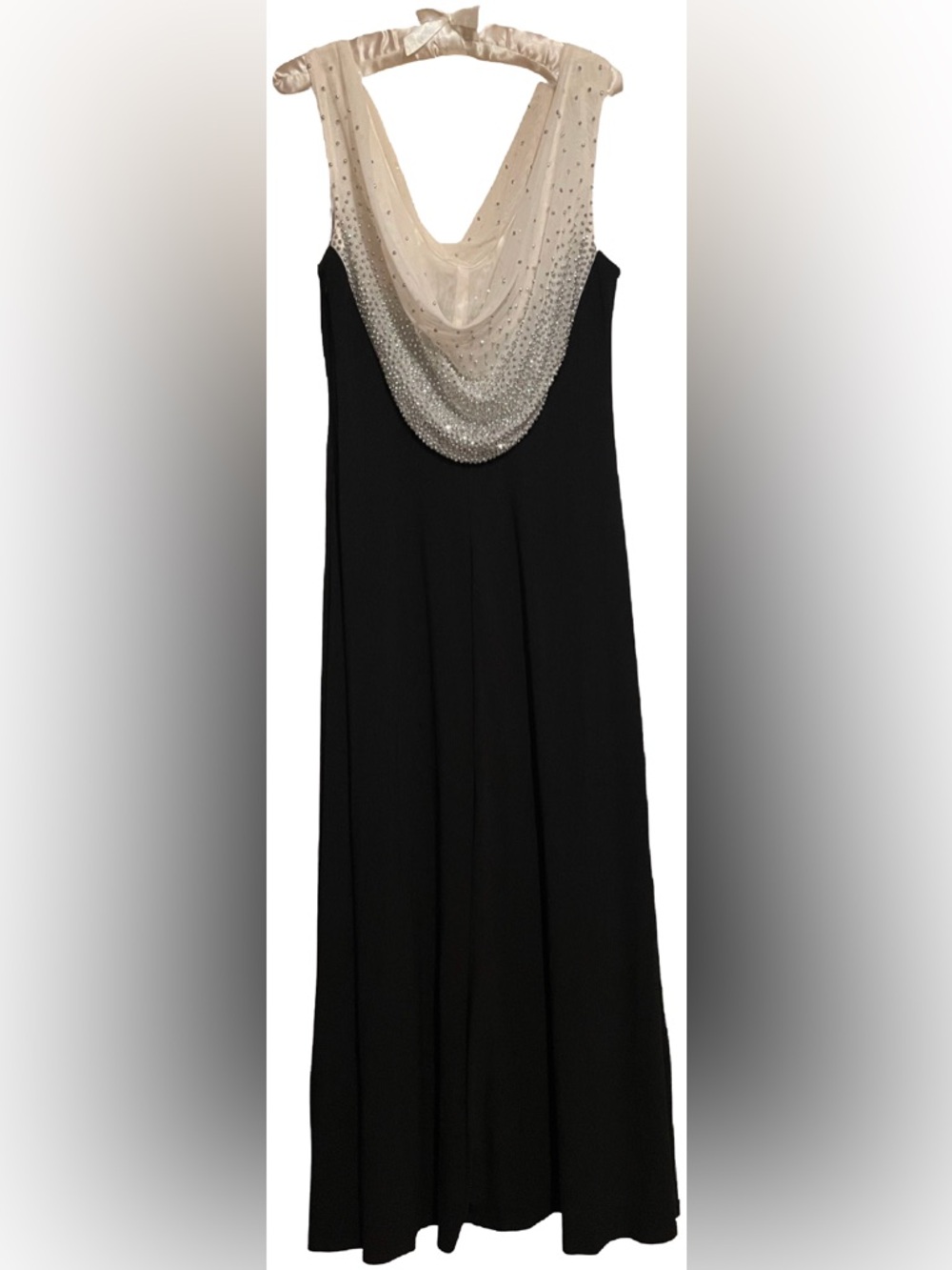 Cachet Beaded Cowl Neck Gown